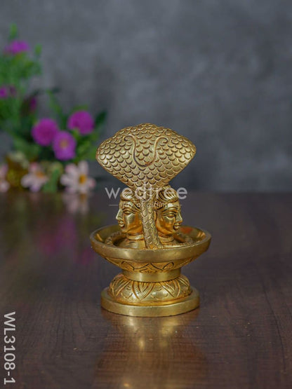 Brass Shivling with Snake - WL3108-1