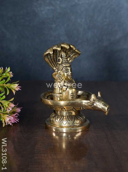 Brass Shivling with Snake - WL3108-1
