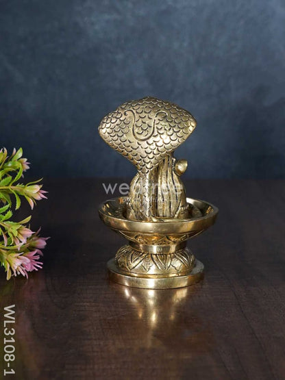 Brass Shivling with Snake - WL3108-1
