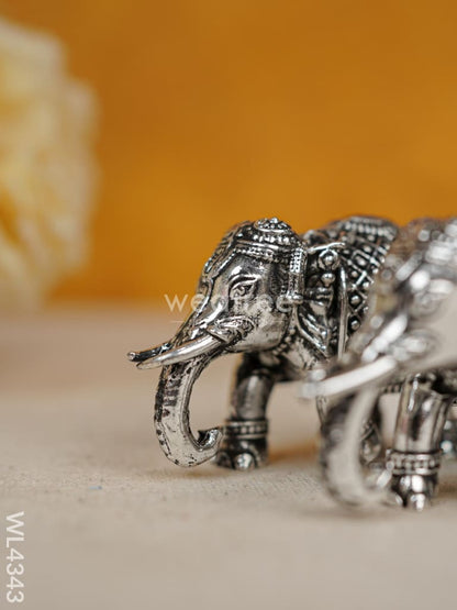 Brass Silver Antique Elephant Set of 2 - WL4343