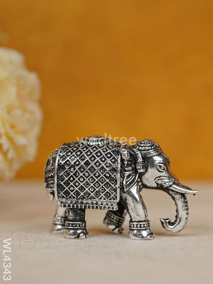 Brass Silver Antique Elephant Set of 2 - WL4343