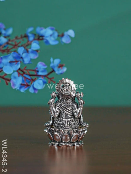 Brass Silver Antique Ganesha - WL4345-2