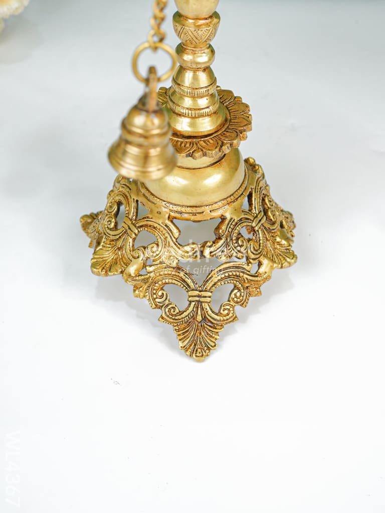 Brass Square Chowki with Bells - WL4367