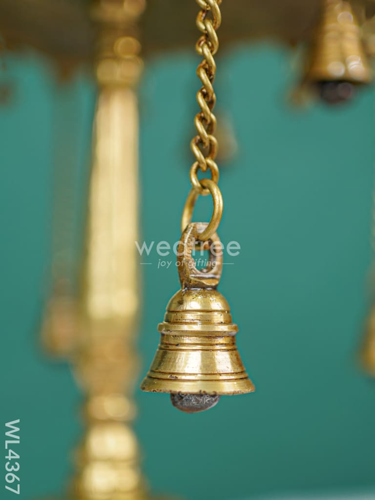 Brass Square Chowki with Bells - WL4367