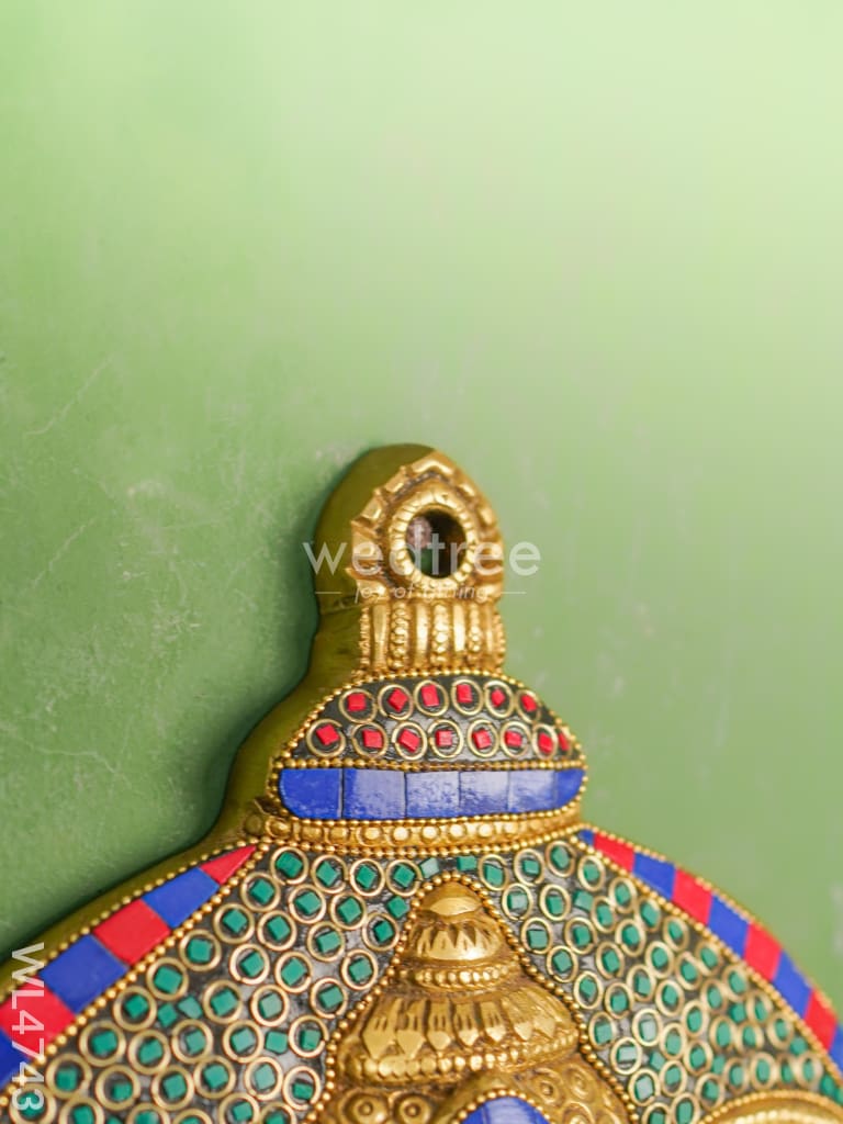 Brass Stone & Tile Work Bell Ganesha Wall Hanging - 15 inch - WL4743