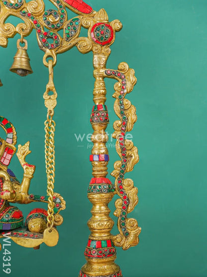 Brass Swing Ganesha Statue - Stonework - WL4319