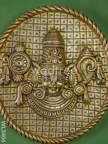 Brass Tirupathi Balaji Plate Wall Hanging - WL3406