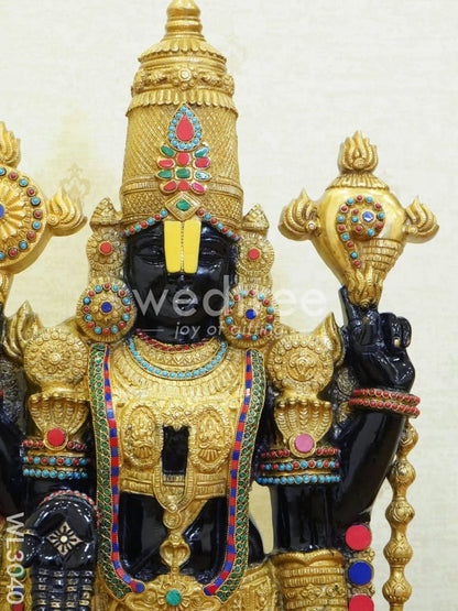 Brass Tirupati Balaji Figurine with Stone Work - WL3040