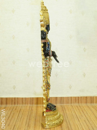 Brass Tirupati Balaji Figurine with Stone Work - WL3040