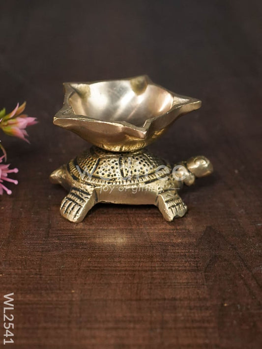 Brass Tortoise Diya - WL2541