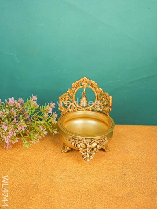 Brass Urli with Bell - 7 inch - WL4744