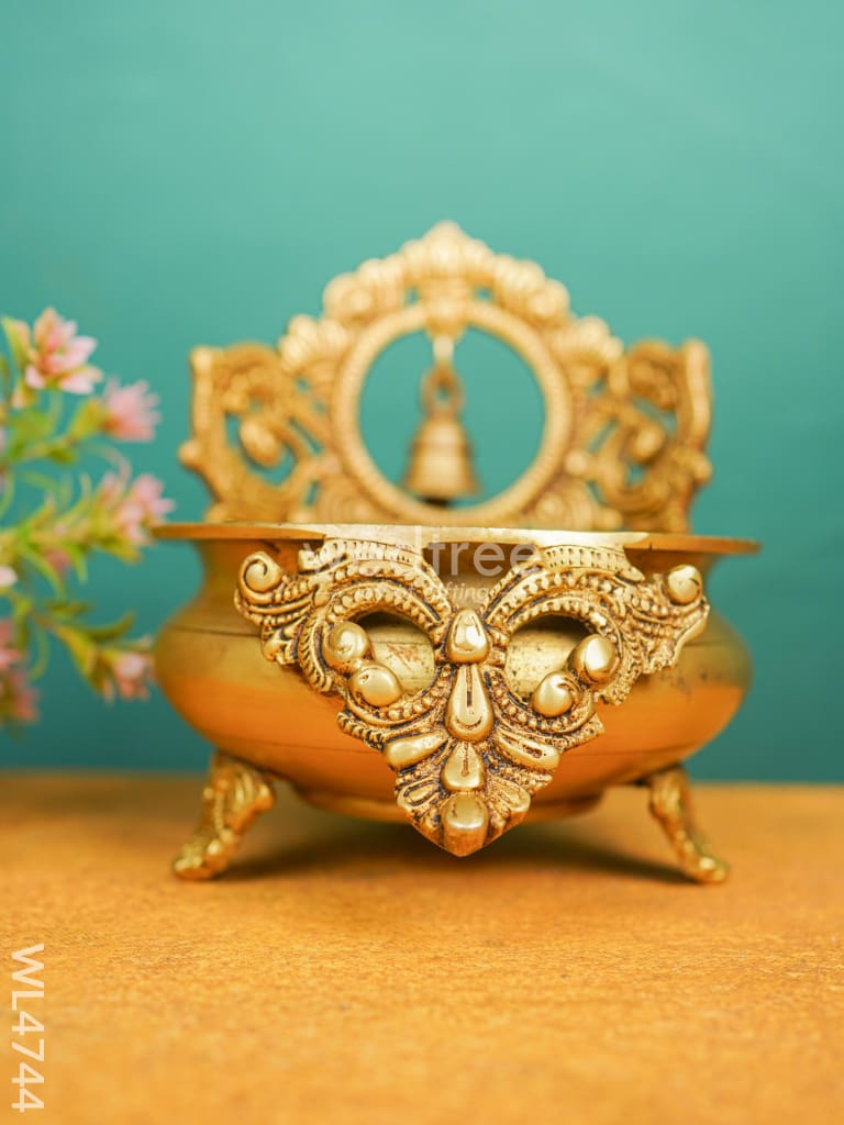 Brass Urli with Bell - 7 inch - WL4744