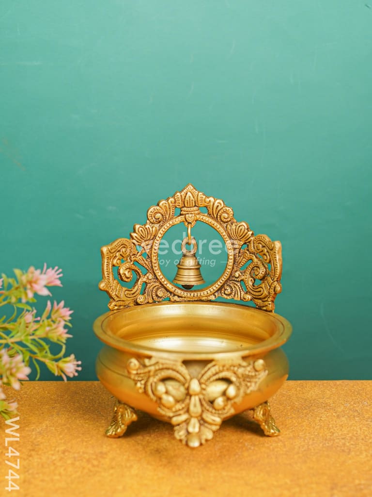 Brass Urli with Bell - 7 inch - WL4744