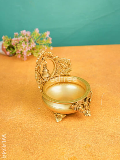 Brass Urli with Bell - 7 inch - WL4744