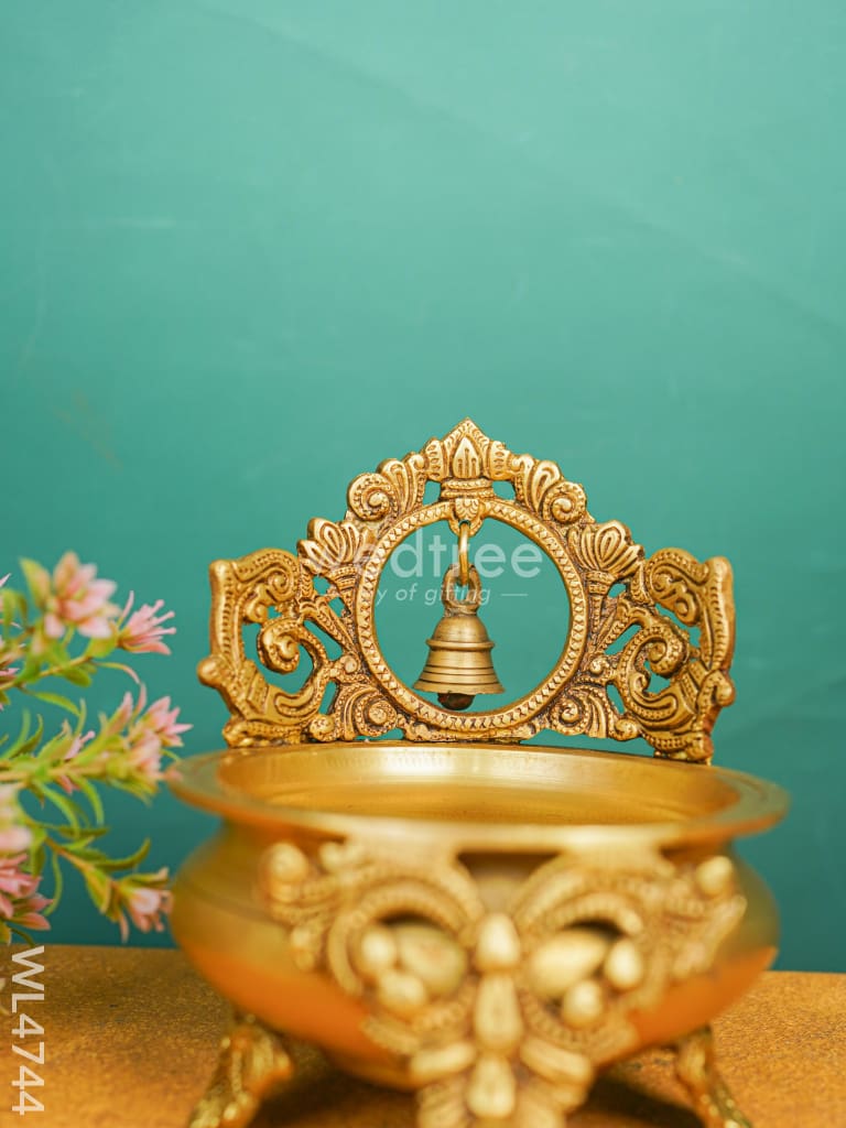 Brass Urli with Bell - 7 inch - WL4744