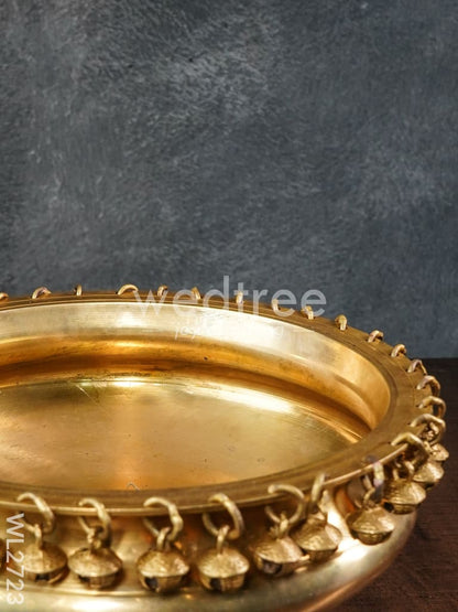 Brass Urli with Bells - 10 inch - WL2723
