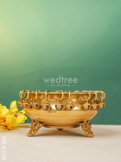 Brass Urli with Bells - WL4758