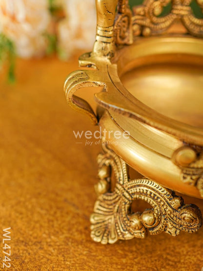 Brass Urli with Ganesha - 12 inch - WL4742