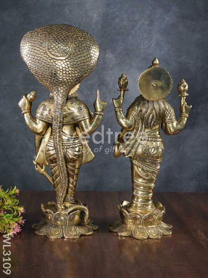 Brass Vishnu Lakshmi Idols - WL3109
