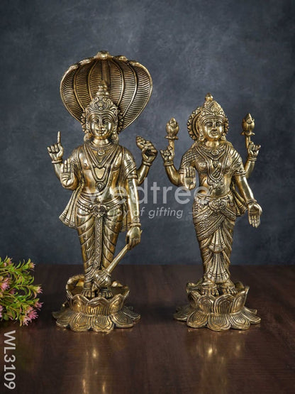 Brass Vishnu Lakshmi Idols - WL3109