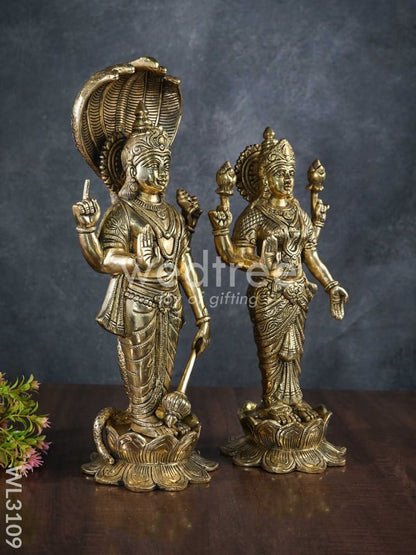 Brass Vishnu Lakshmi Idols - WL3109