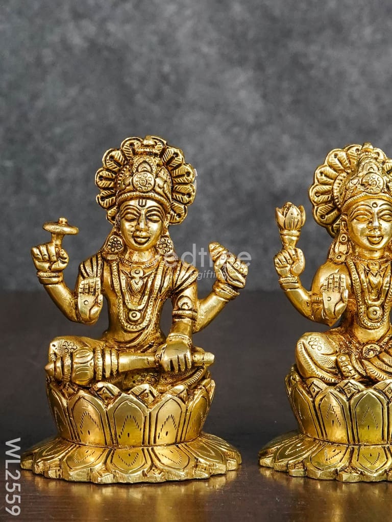 Brass Vishnu & Lakshmi Set - WL2559