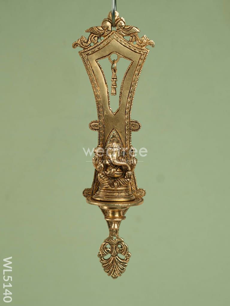 Brass Wall Hanging Ganesha - 13 inch - WL5140