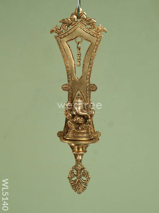 Brass Wall Hanging Ganesha - 13 inch - WL5140