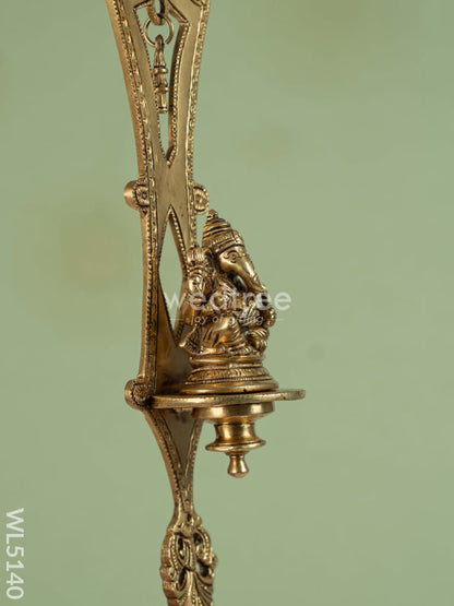 Brass Wall Hanging Ganesha - 13 inch - WL5140