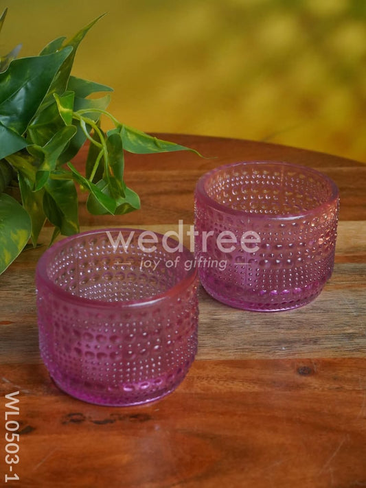 Bubble textured Votive (3 Inch) - Set of 2 - WL0503
