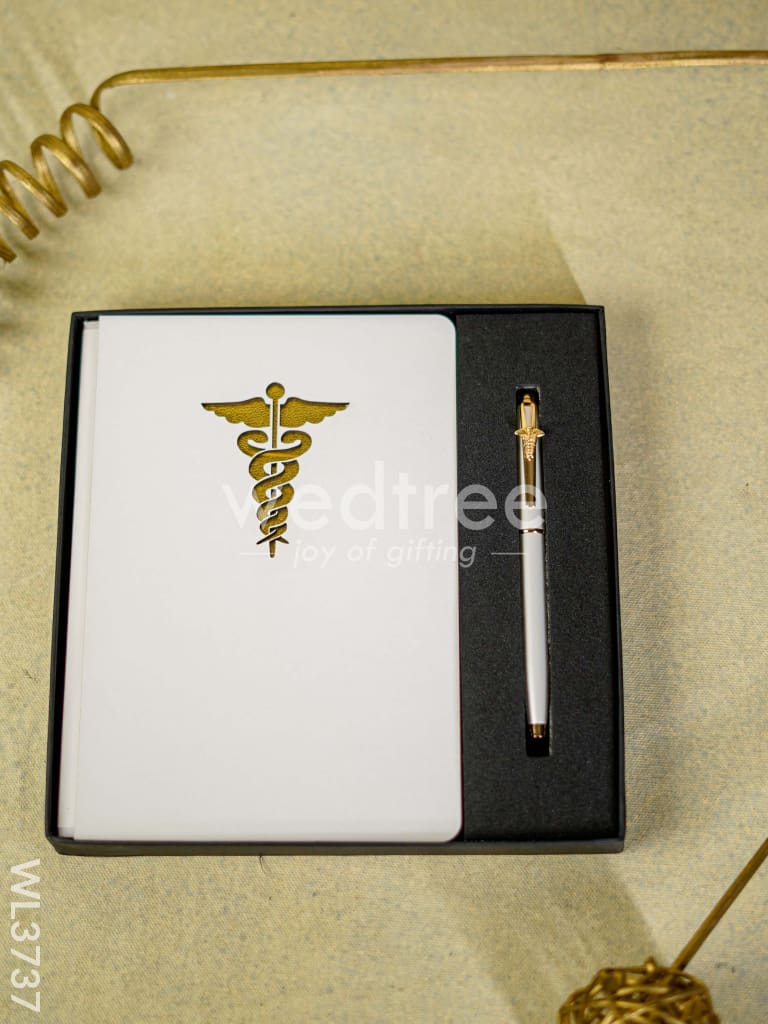 Caduceus Diary with Metal Rollerball Pen - WL3737