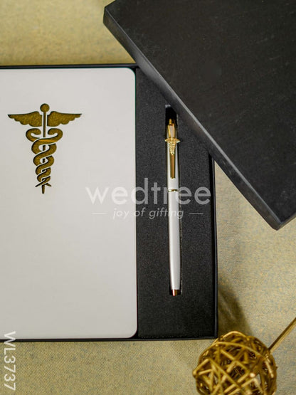 Caduceus Diary with Metal Rollerball Pen - WL3737