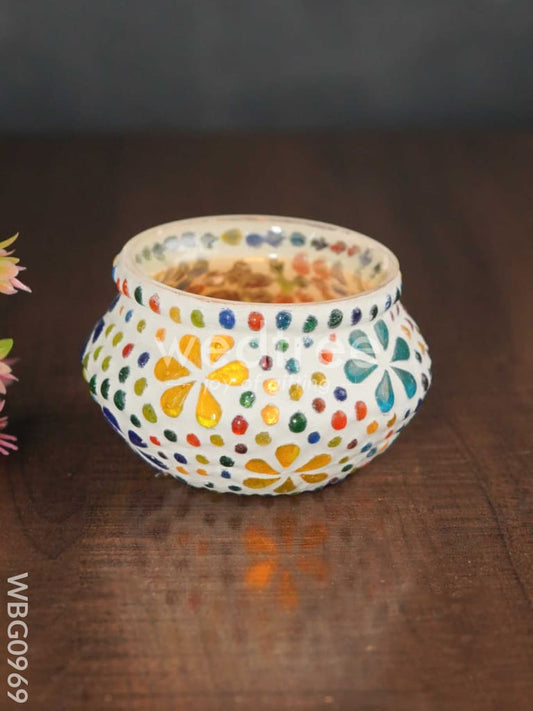 Candle Holder with Mosaic Art - WBG0969
