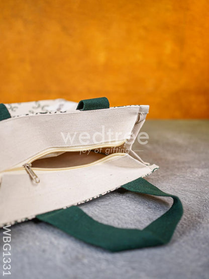 Canvas Bag with Kolam Prints - WBG1331