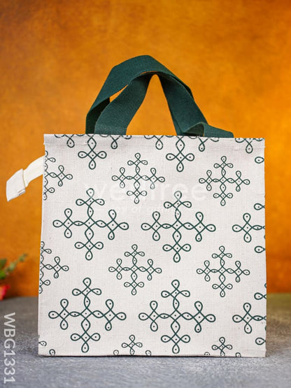 Canvas Bag with Kolam Prints - WBG1331