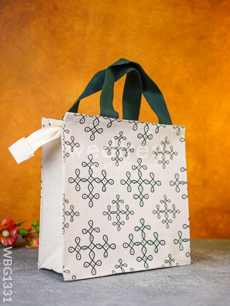 Canvas Bag with Kolam Prints - WBG1331