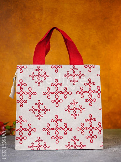 Canvas Bag with Kolam Prints - WBG1331