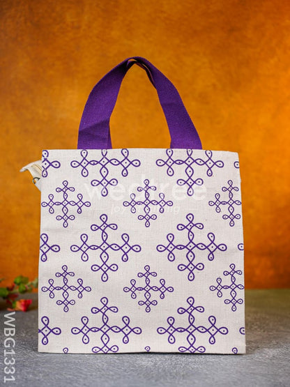 Canvas Bag with Kolam Prints - WBG1331