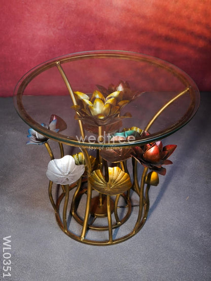 Centre table - Lotus Table with Glass Top - WL0351