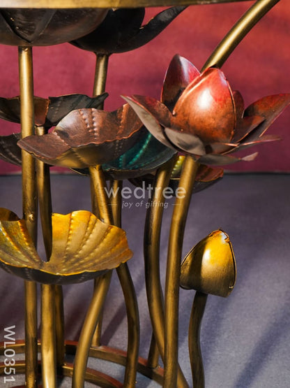 Centre table - Lotus Table with Glass Top - WL0351