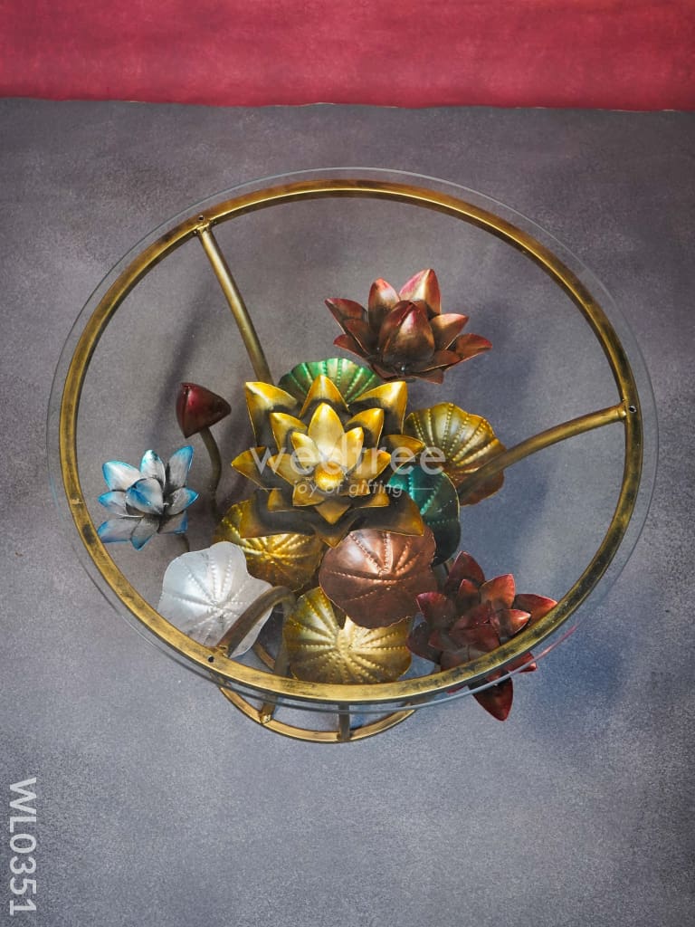 Centre table - Lotus Table with Glass Top - WL0351