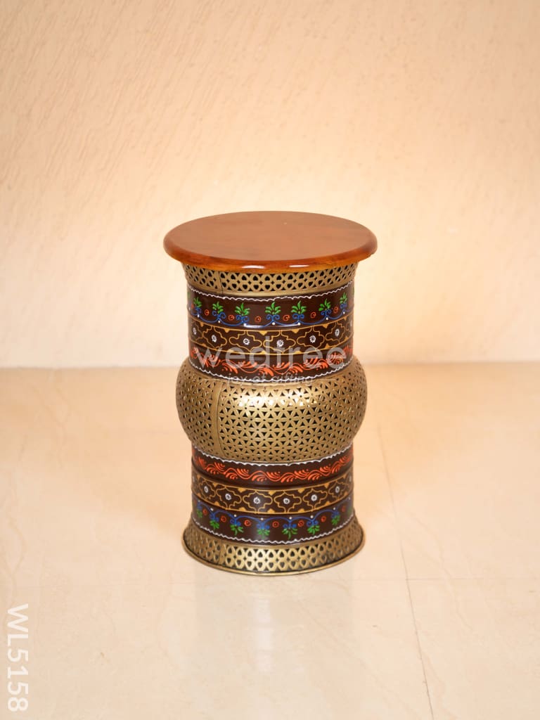 Coffee Centre Table with 4 Side Stools - Brown - WL5158