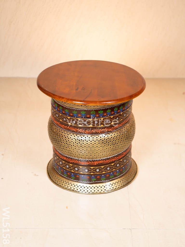 Coffee Centre Table with 4 Side Stools - Brown - WL5158