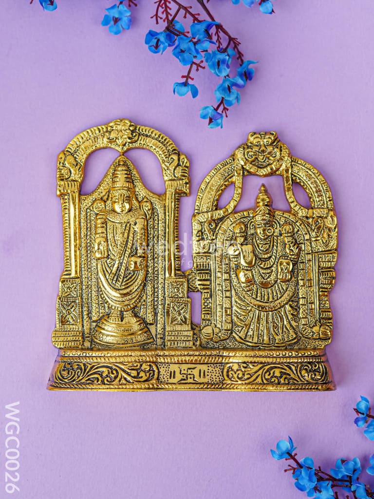 Combo - Jute Bag & White Metal Tirupati Balaji and Padmavathi Thayar - WGC0026