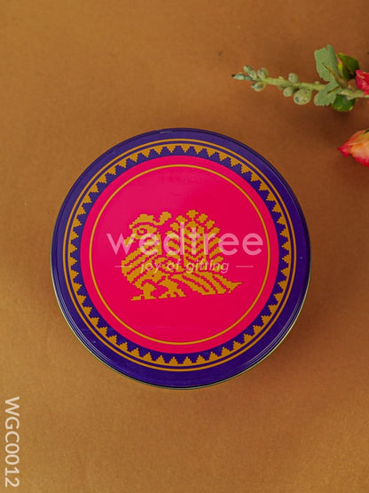 Combo - Kanjivaram Box with 2 Cup Kumkum Holder in Jute Bag - WGC0012