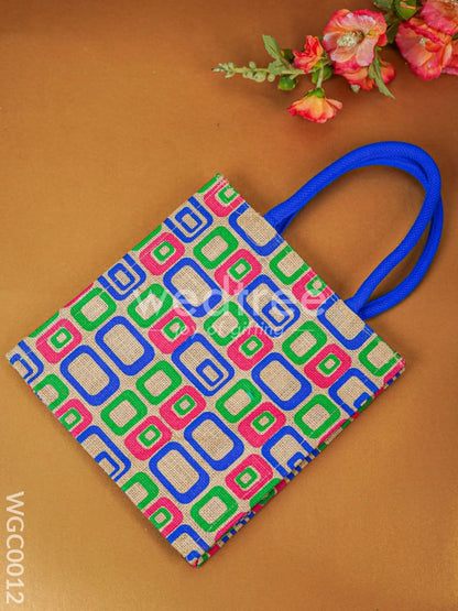 Combo - Kanjivaram Box with 2 Cup Kumkum Holder in Jute Bag - WGC0012