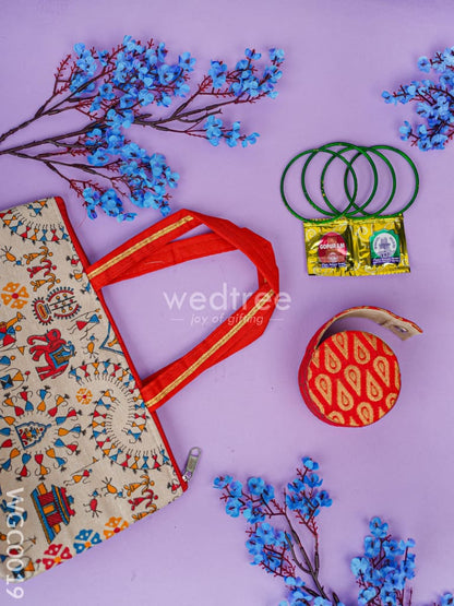 Combo - Warli Print Handbag & Bangle Holder - WGC0019