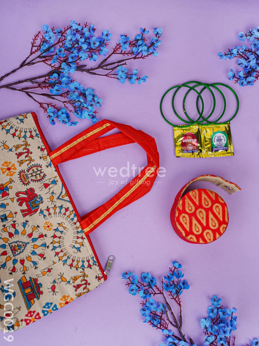 Combo - Warli Print Handbag & Bangle Holder - WGC0019