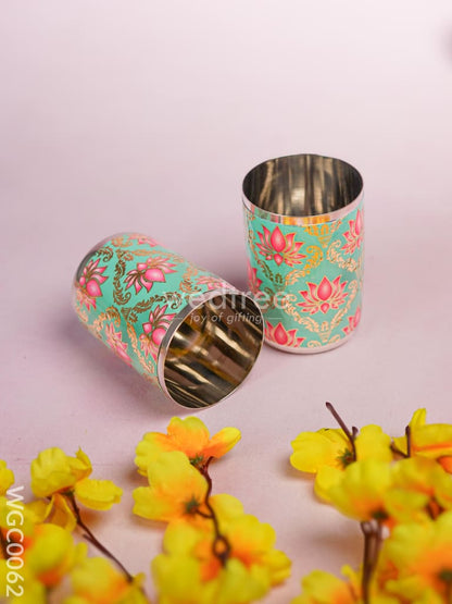 Combo with Digital Printed Tray, Glass & Poori Box - WGC0062