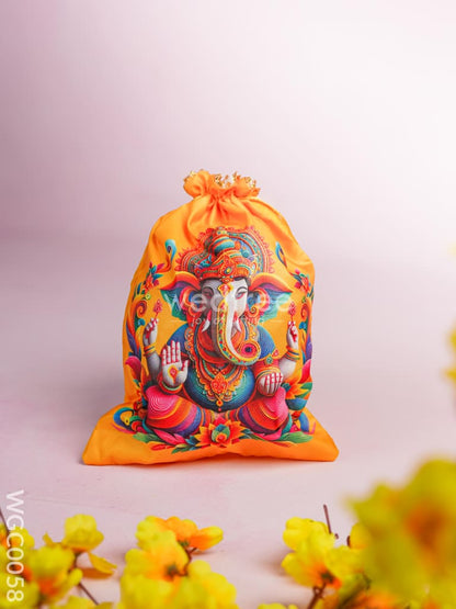 Combo with Ganesha String Bag, Ganesha Murti & Manjal Kumkum - WGC0058